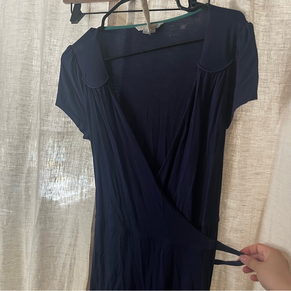 Boden Jersey Blue Wrap Dress